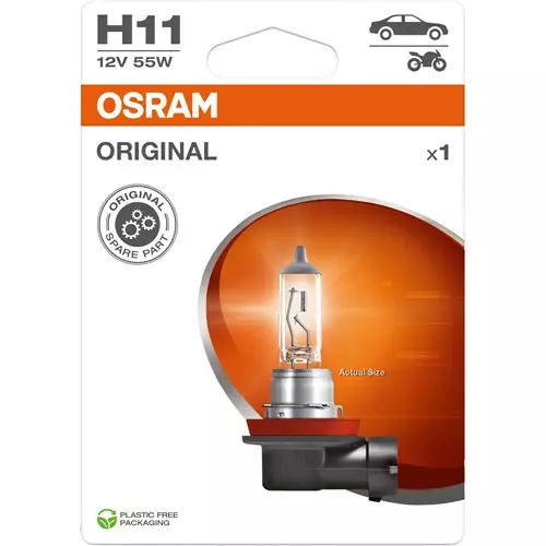 OSRAM H11 ORIGINAL 55W 12362 1KPL BLI - Auton polttimot - 4062172395229 - 1