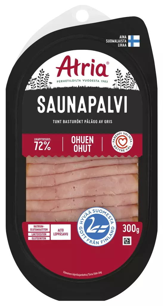 SAUNAPALVI OHUEN OHUT 300G ATRIA - Leivänpäälliset / Leikkeleet - 6407880084719 - 1