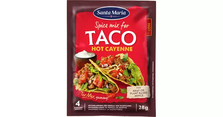 SM TACO SPICE MIX HOT CAYENNE 28G - Muut elintarvikkeet - 7311310031329 - 1